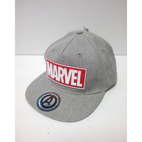 NWT Marvel Logo Disney Avengers Comic Art Bill Grey Snap Back Baseball Cap Y8-12 - Picture 1 of 3